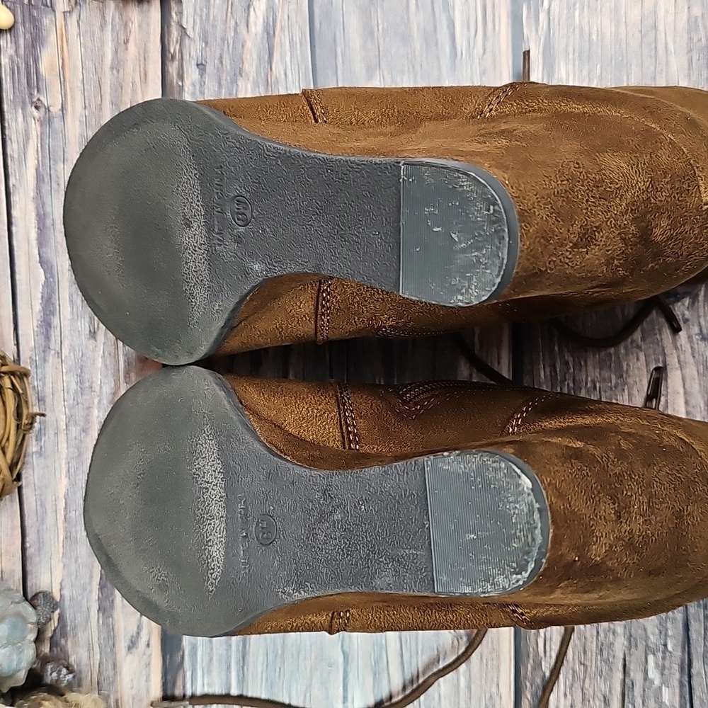 NIB AMERICAN RAG BAILEY CHESTNUT ANKLE ZIP WEDGE BOOTIES - Picture 10 of 12